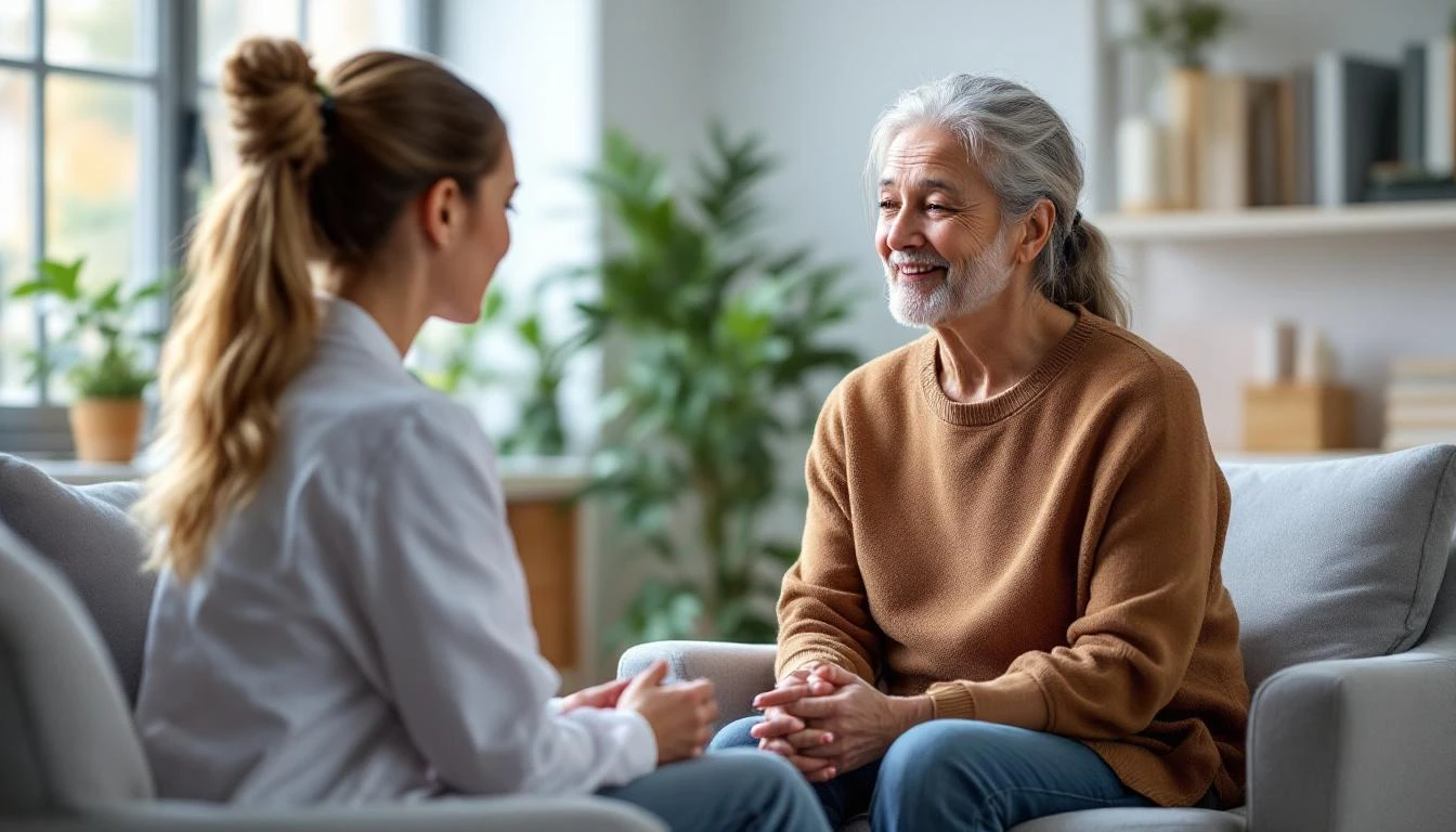 Professional counseling session in rehab center
